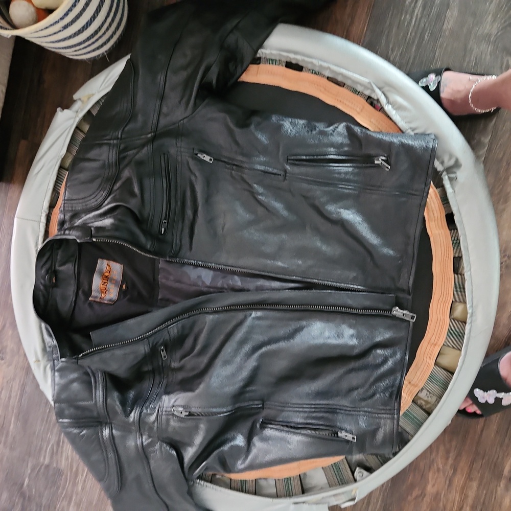 Leather riding jacket